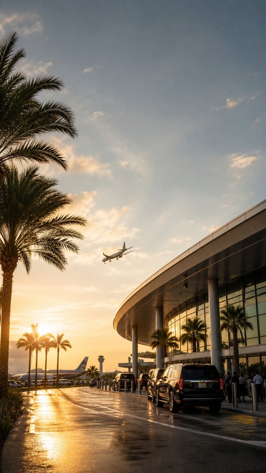 Trump Airport Scenic Sunset - 4K Wallpaper