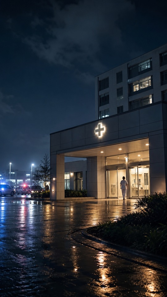 Kashiwa Tanaka Hospital Night Scene - 4K Wallpapers
