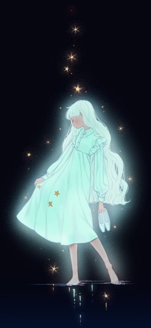 星空の少女 幻想的なイラスト - 4K 壁紙