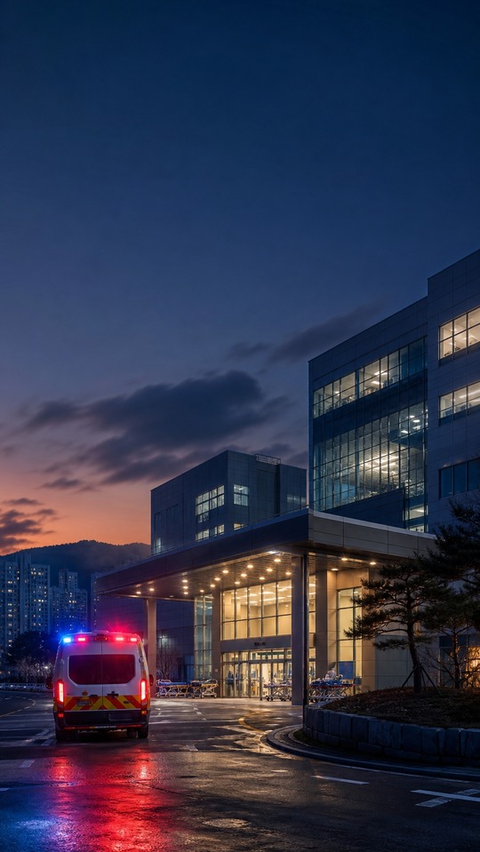 Regional Emergency Medical Center at Night - 4K Background