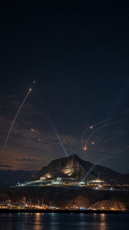 Iran Raketenstart Nacht - 4K Hintergrundbild