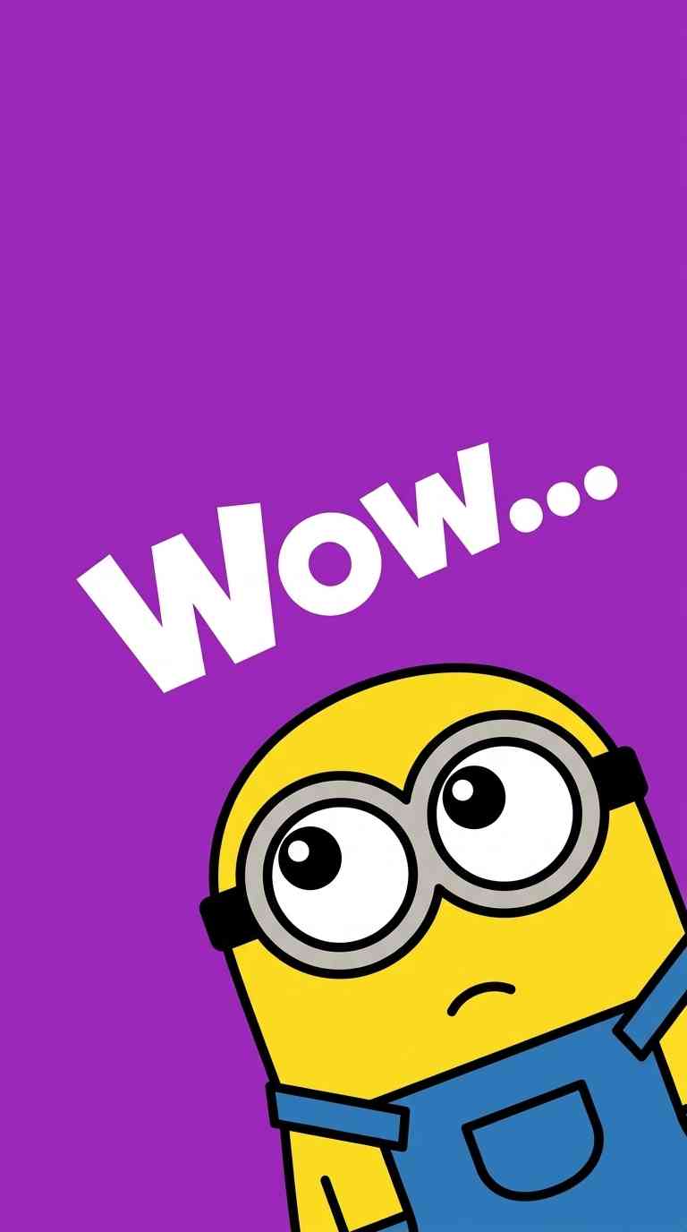 Minion Wow Lila - 4K Handy Wallpaper