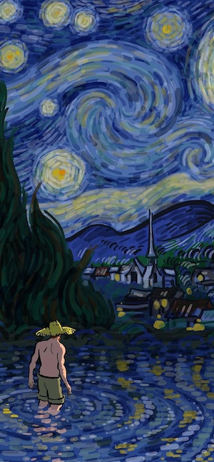 Noche Estrellada Estilo Van Gogh - Fondo 4K