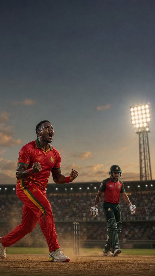 zim vs ban T20I Cricket Action - 4K Wallpaper