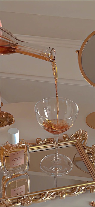 Luxury Rose Wine & Perfume - 4K Aesthetic Wallpaper