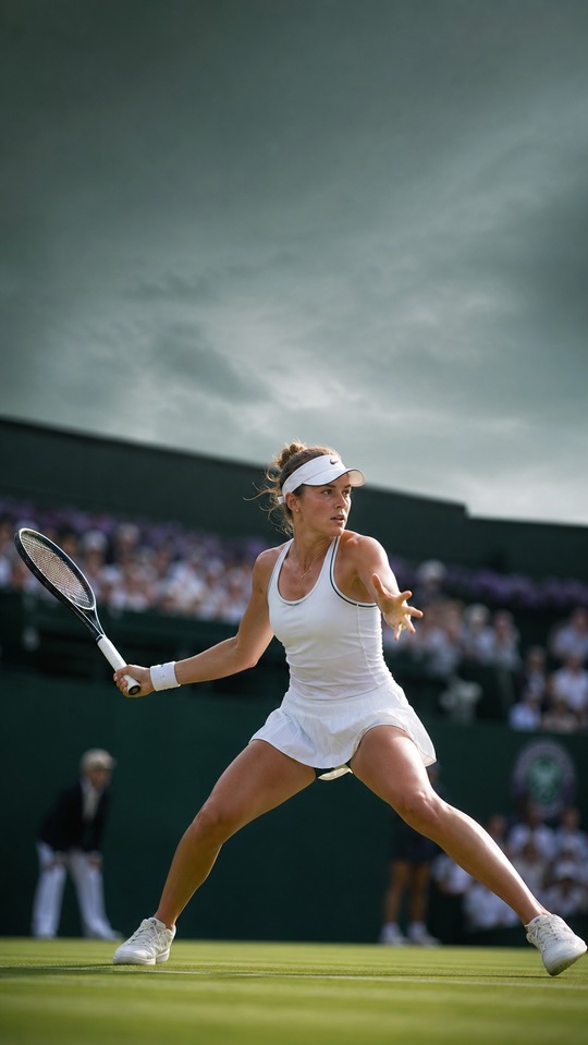 Linda Noskova Wimbledon Action - 4K Phone Wallpaper