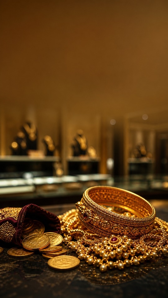 Suvarna Cinematic Gold Jewelry - 4K Wallpaper