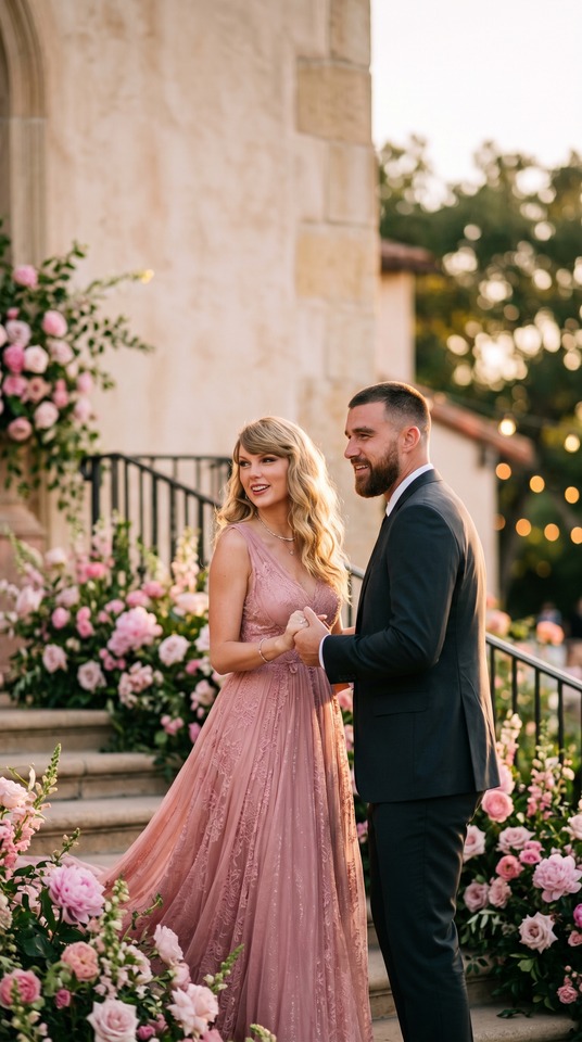 Pink Taylor Swift & Travis Kelce - Fond d'écran 4K Mariage