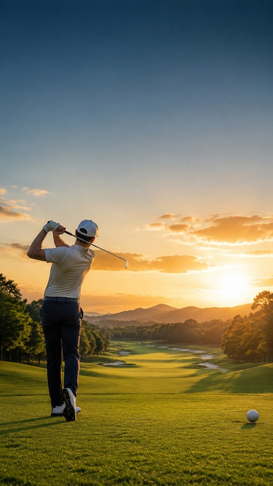 Golf Caddy Sunset Swings - 4K Wallpapers