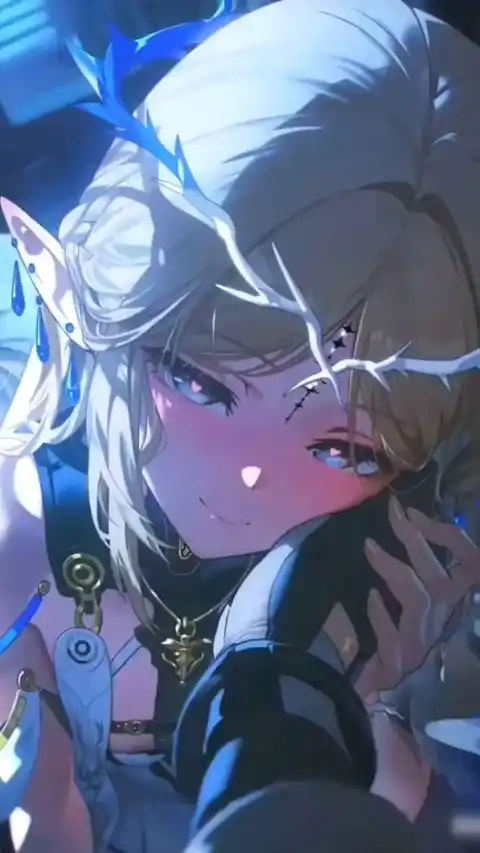 Anime Elfen Mädchen Blau - Bewegliches Wallpaper