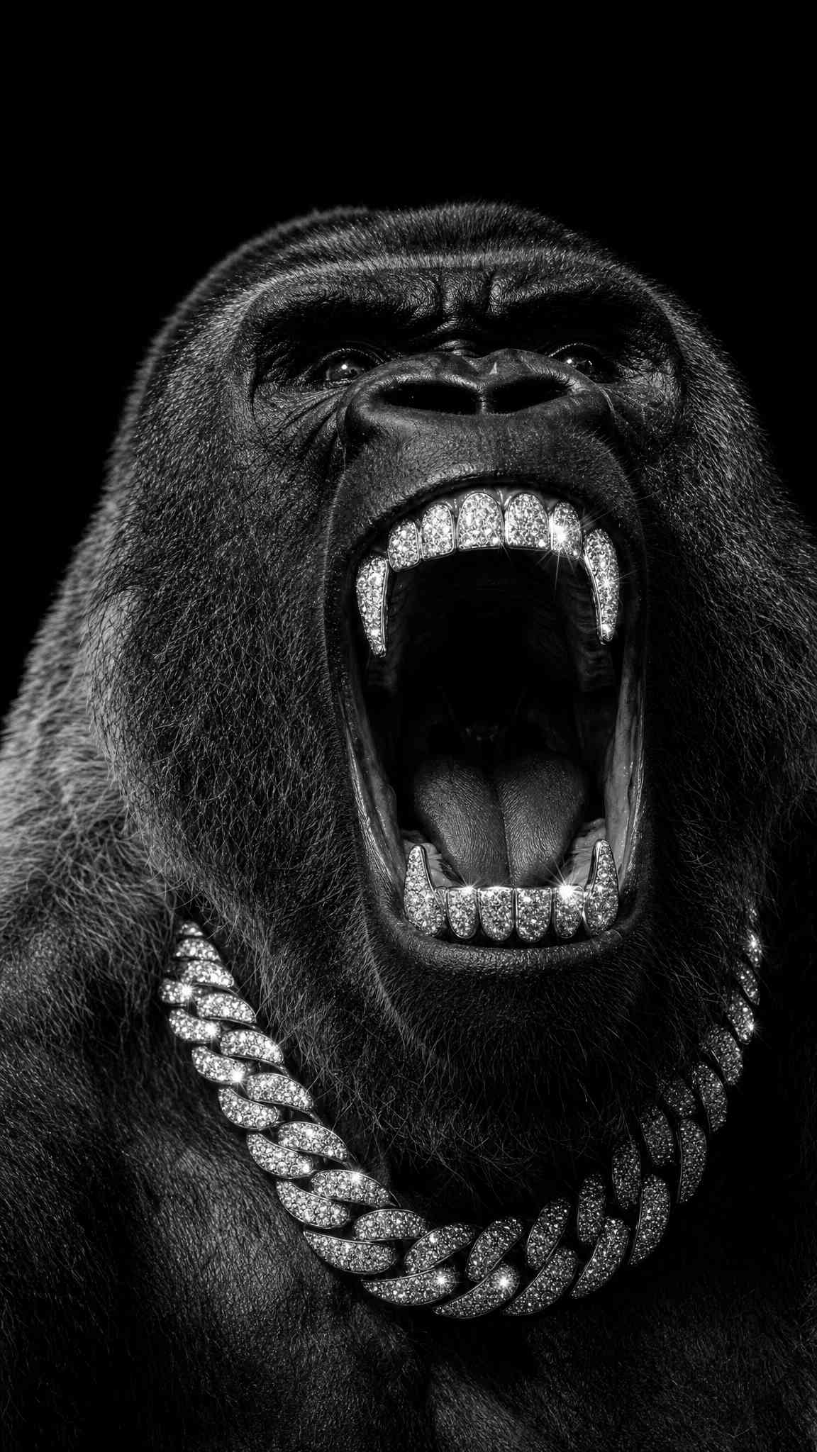 Diamond Grillz Gorilla Wallpaper 4K