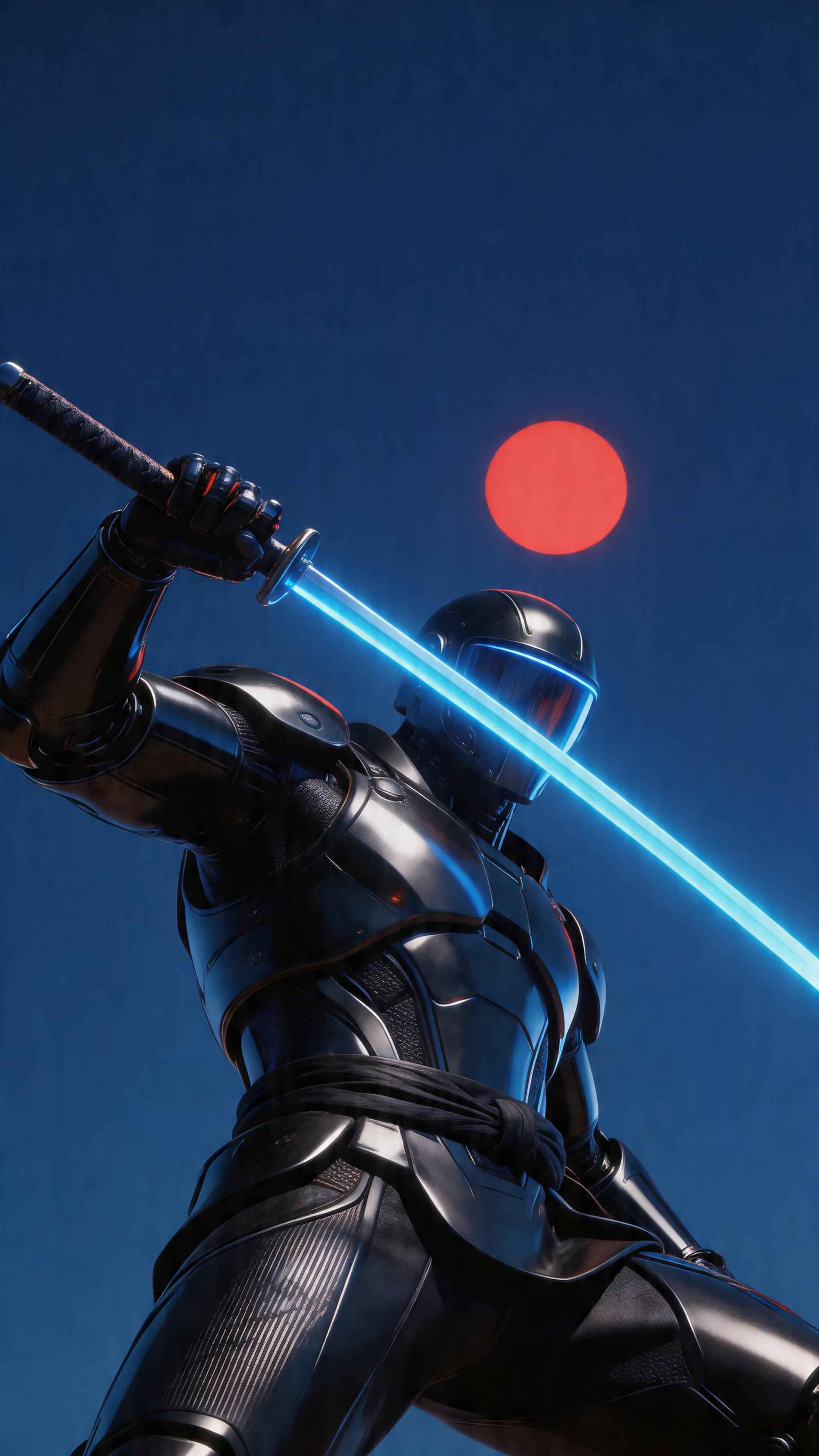 Futuristic Cyber Ninja - 4K Mobile Wallpaper
