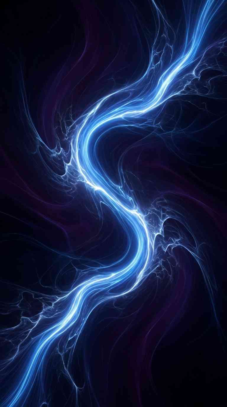 Blaues Energie Fraktal - 4K Handy Wallpaper
