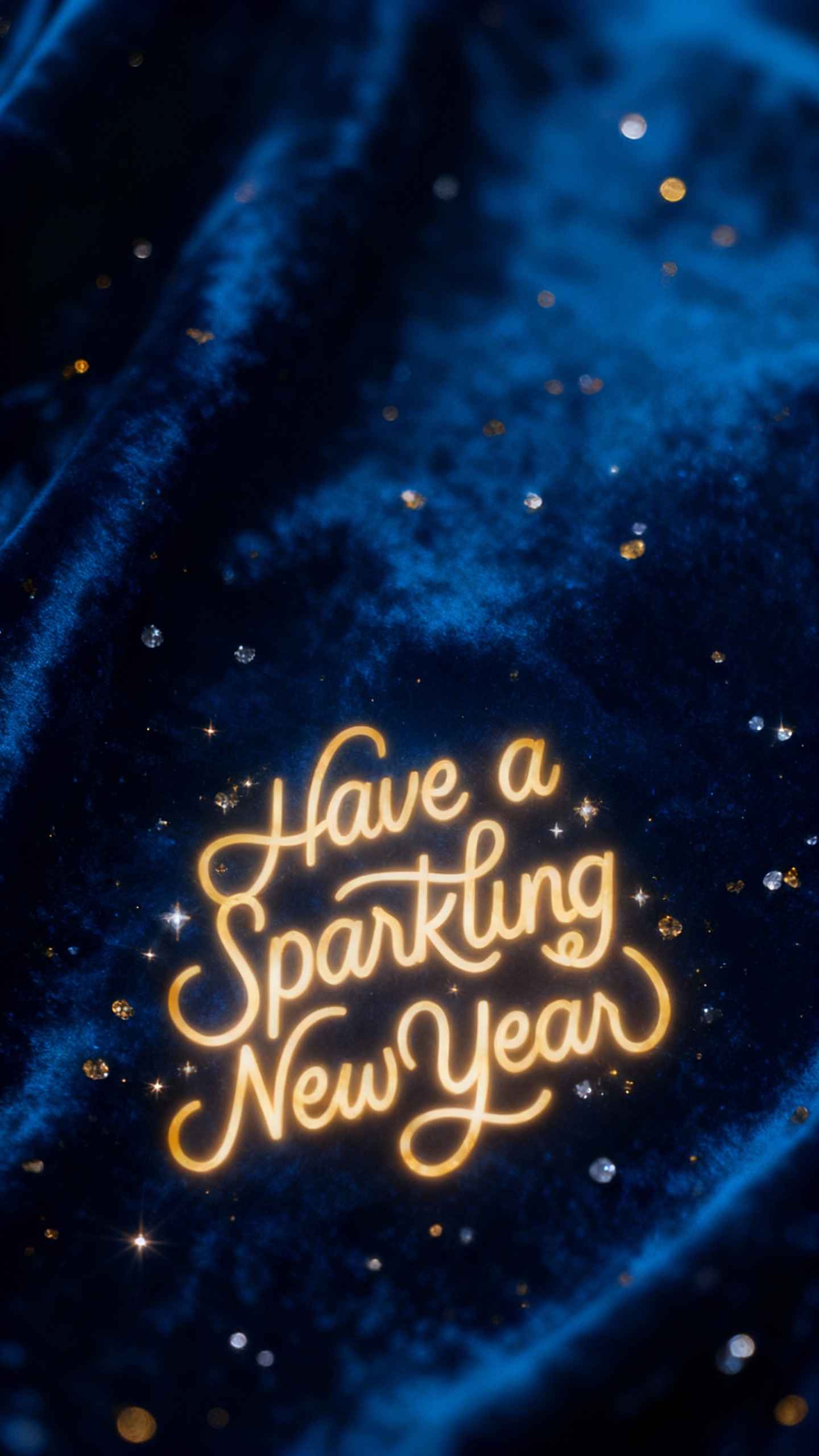 Funkelndes Neujahr Blaues Samt - 4K Wallpaper
