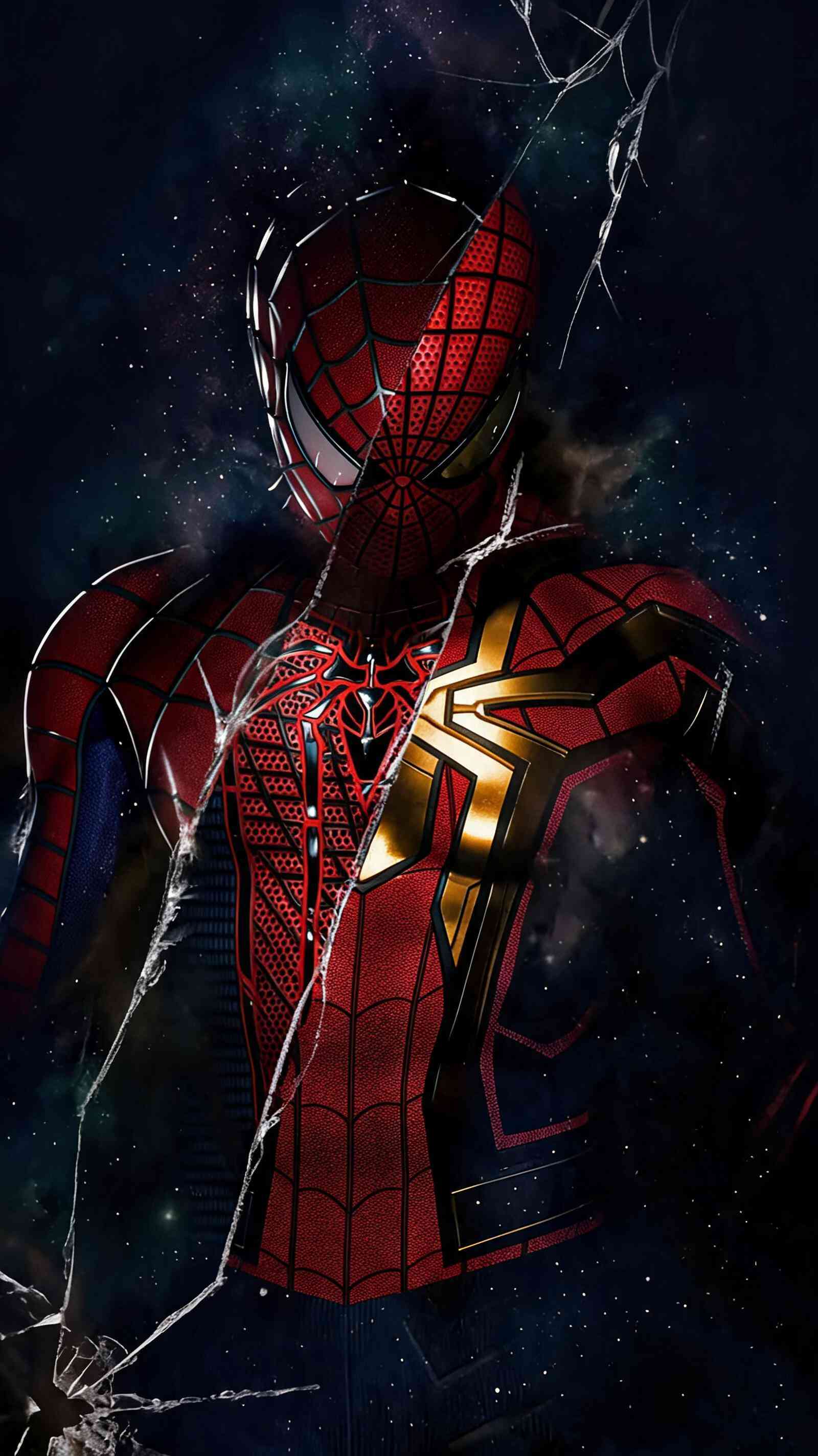 Spider-Man Red & Gold Iron Suit 4K Wallpaper
