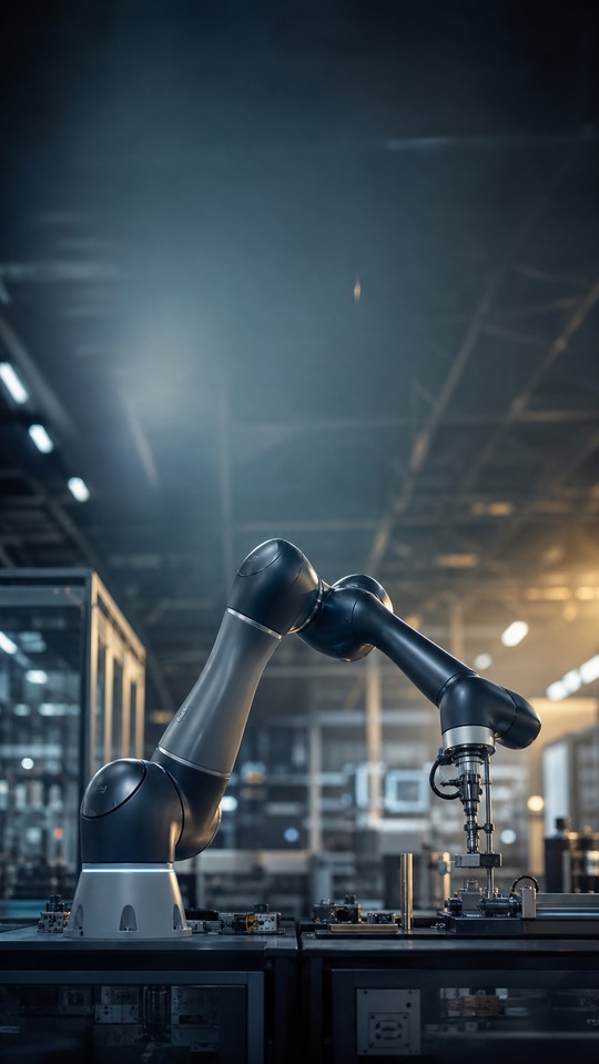 Doosan Robotics Cinematic Industrial Arm - 4K Wallpaper