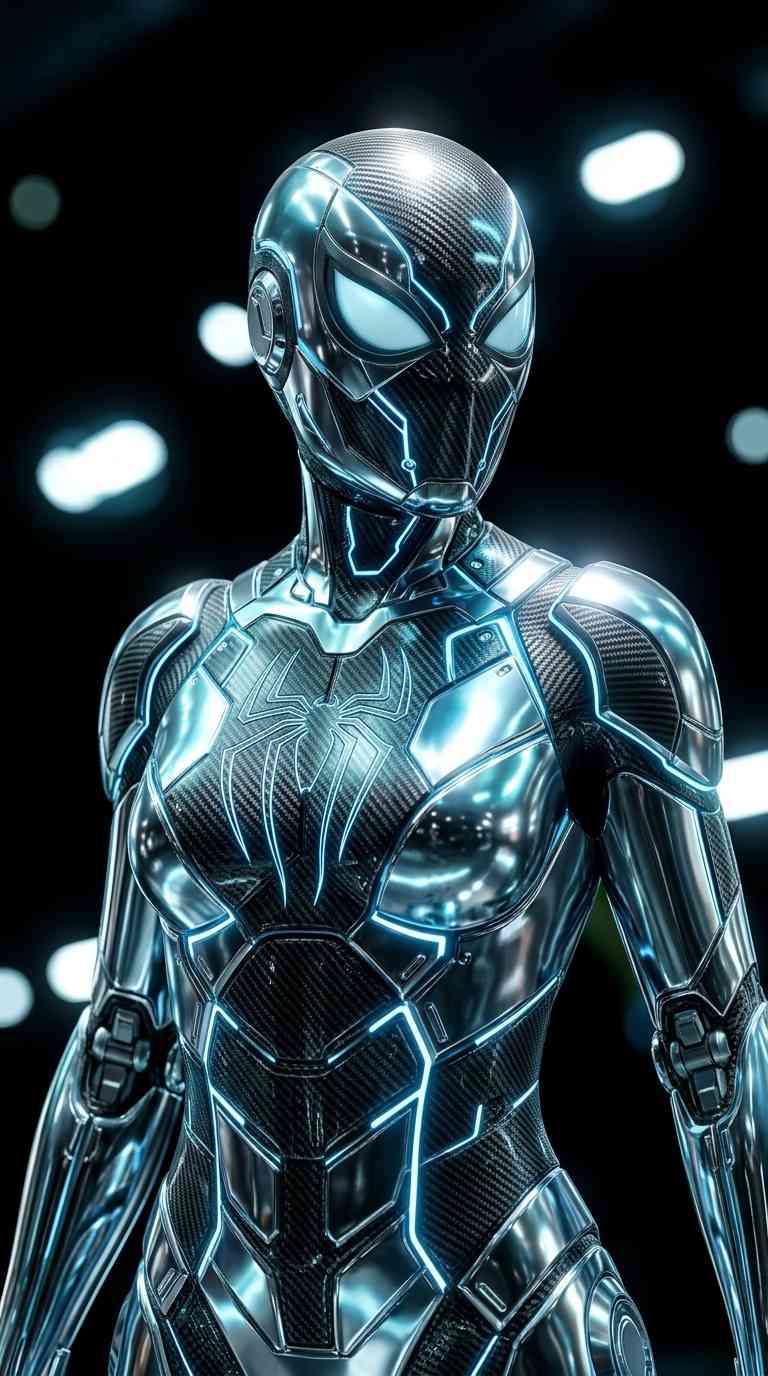 Spider-Woman im Cyberpunk-Stil - 4K Handy Wallpaper