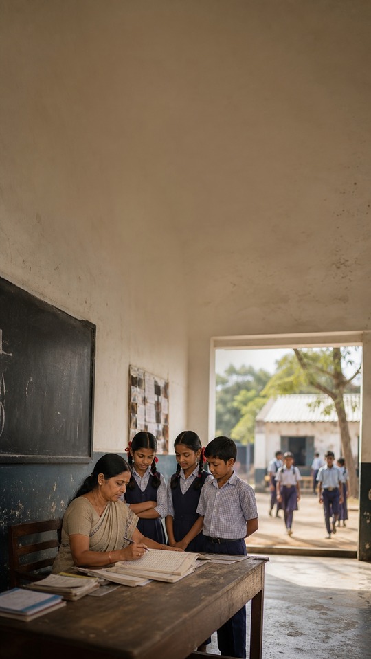 UDISE School Report Scene - Indian Education 4K Wallpaper
