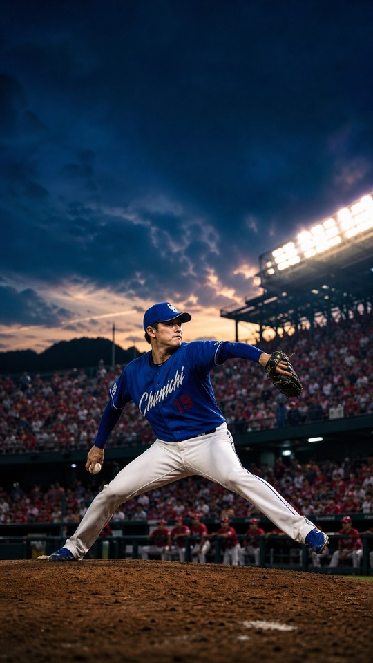 Chunichi vs Hiroshima Baseball Action - 4K Wallpaper