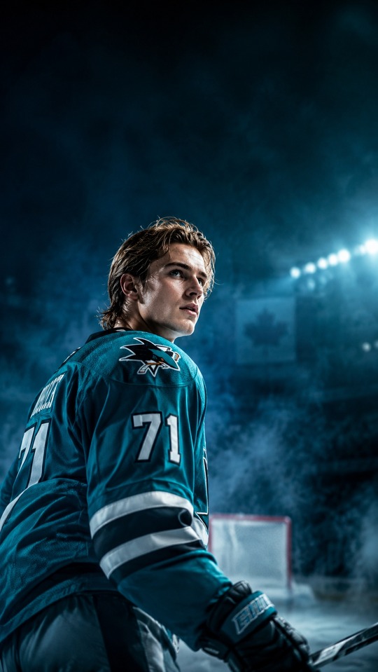 NHL 27 Macklin Celebrini San Jose Sharks - 4K Wallpaper