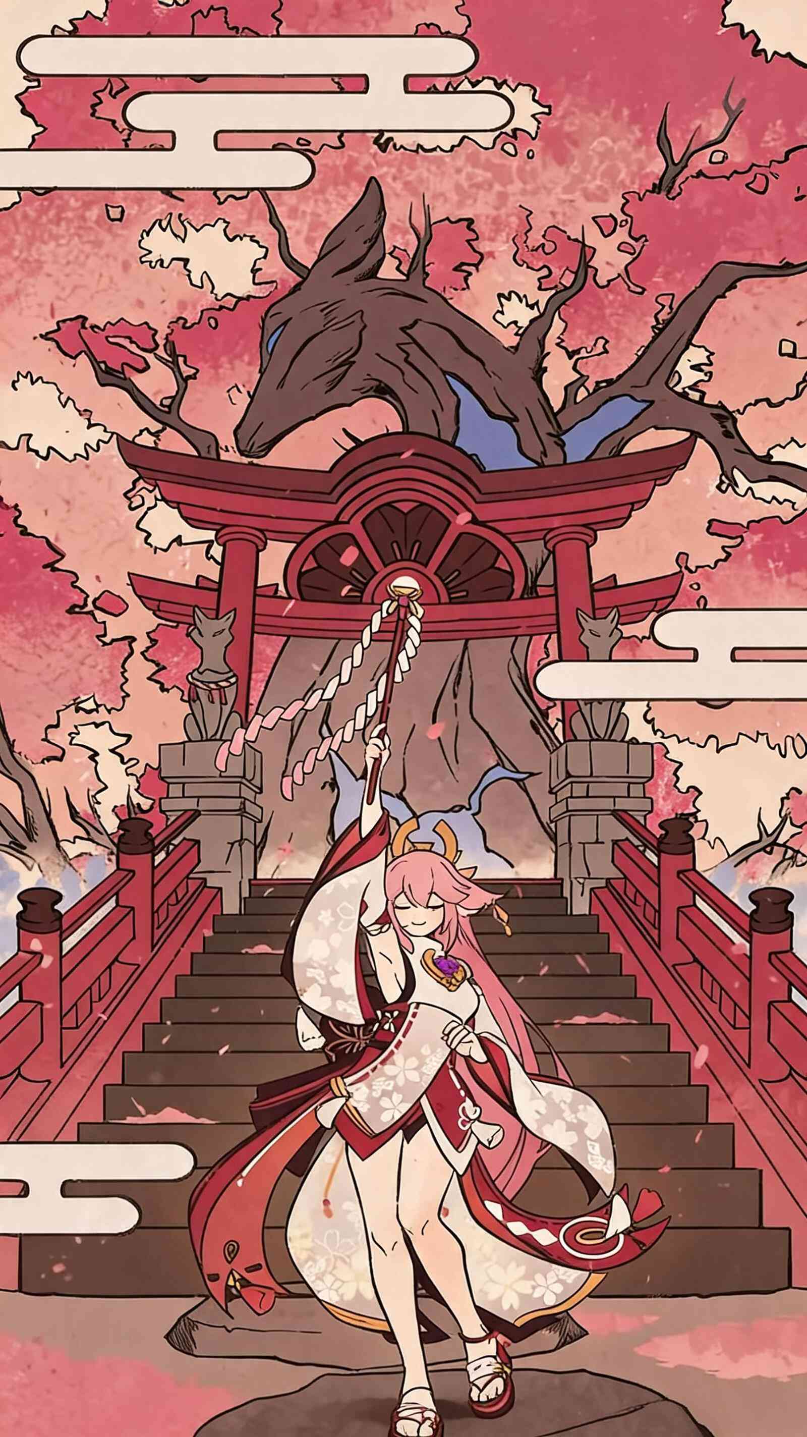 八重神子 原神 4K 壁紙
