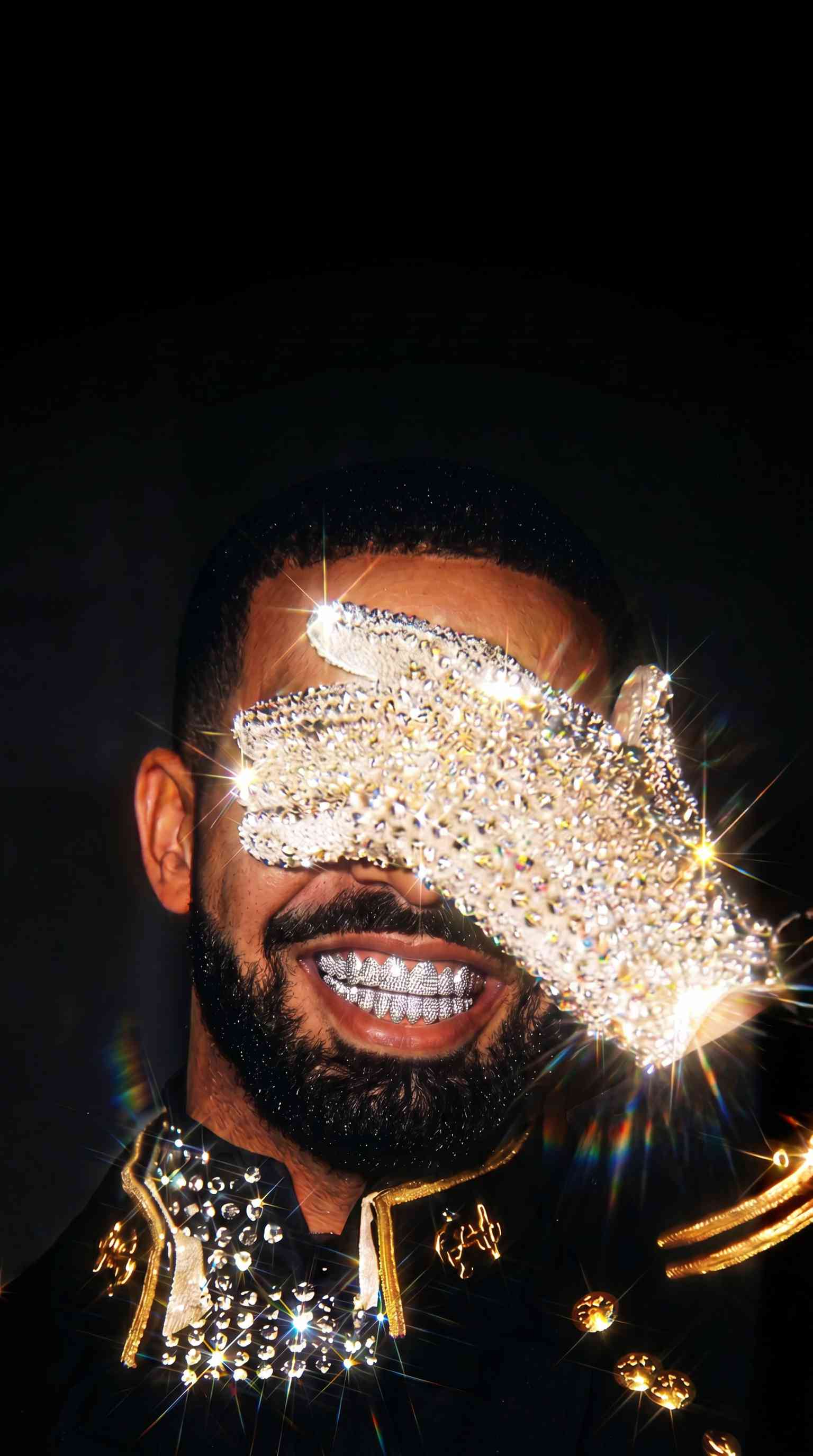 Drake Retrato con Diamantes - Fondo 4K