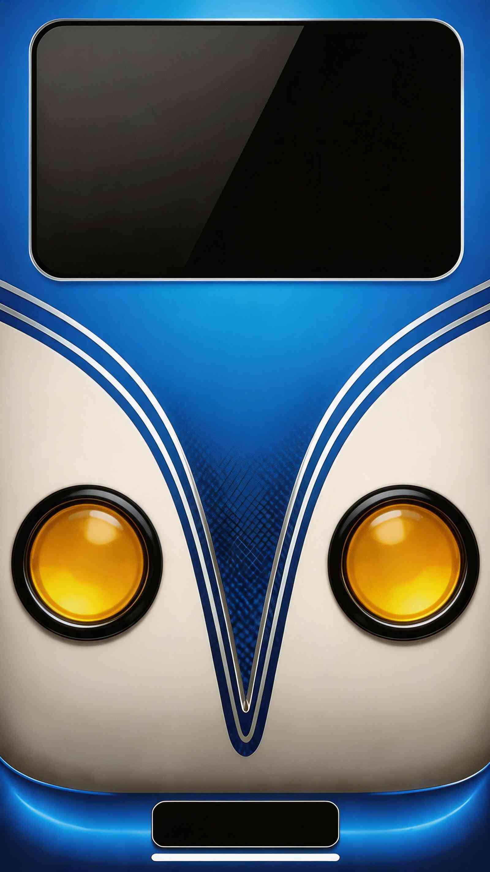 Retro Blue Car Front Wallpaper 4K