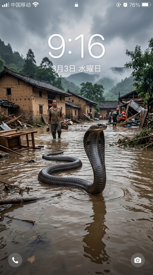 Cobra Gigante en Inundación - Fondo 4K