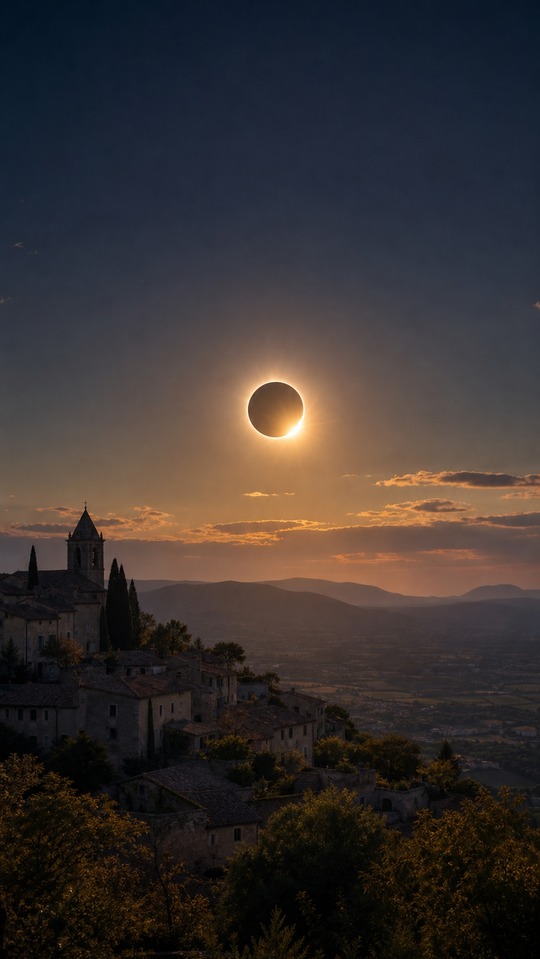 Solar Eclipse August 12 2026 - 4K Phone Wallpaper
