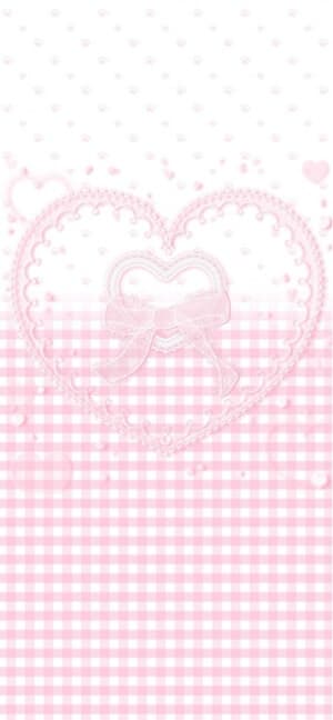 Pinkes Spitzen-Herz & Gingham - 4K Wallpaper