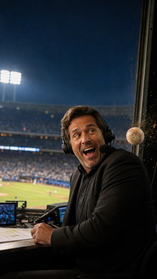 Eric Karros Broadcaster Foul Ball Moment - 4K Wallpaper