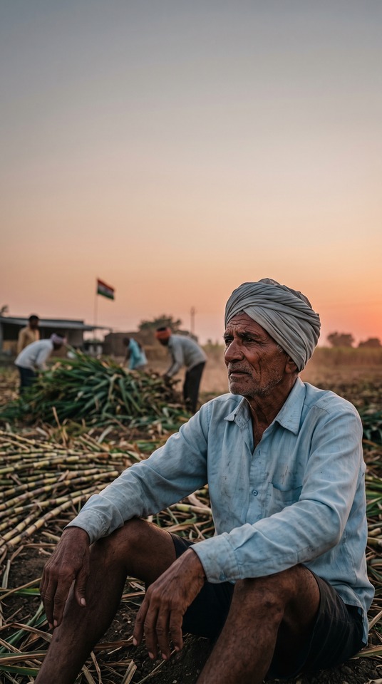 Khedut - Indian Farmer Cinematic 4K Wallpaper