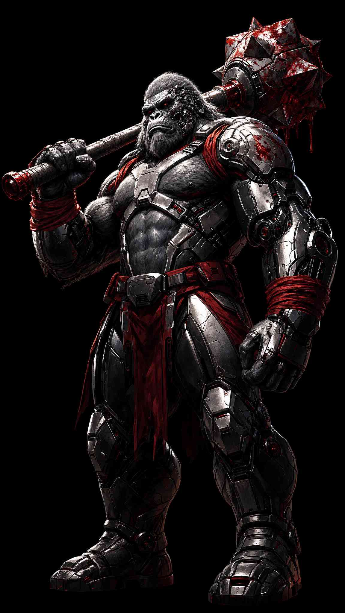 Cyborg Gorilla Mecha Warrior - 4K Wallpaper