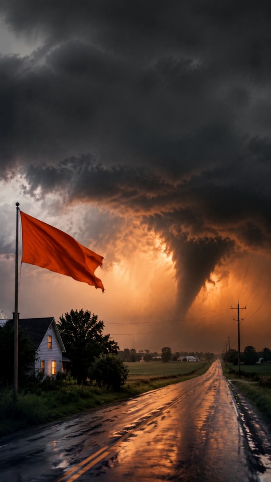 Veille Orange Tornado - 4K Phone Background