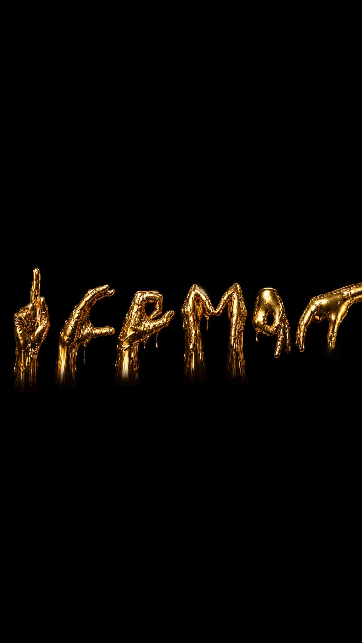Golden Hands Human Text - 4K Wallpaper