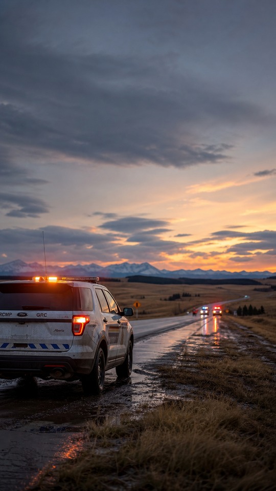 Alberta Police Patrol Sunset - 4K Lock Screen