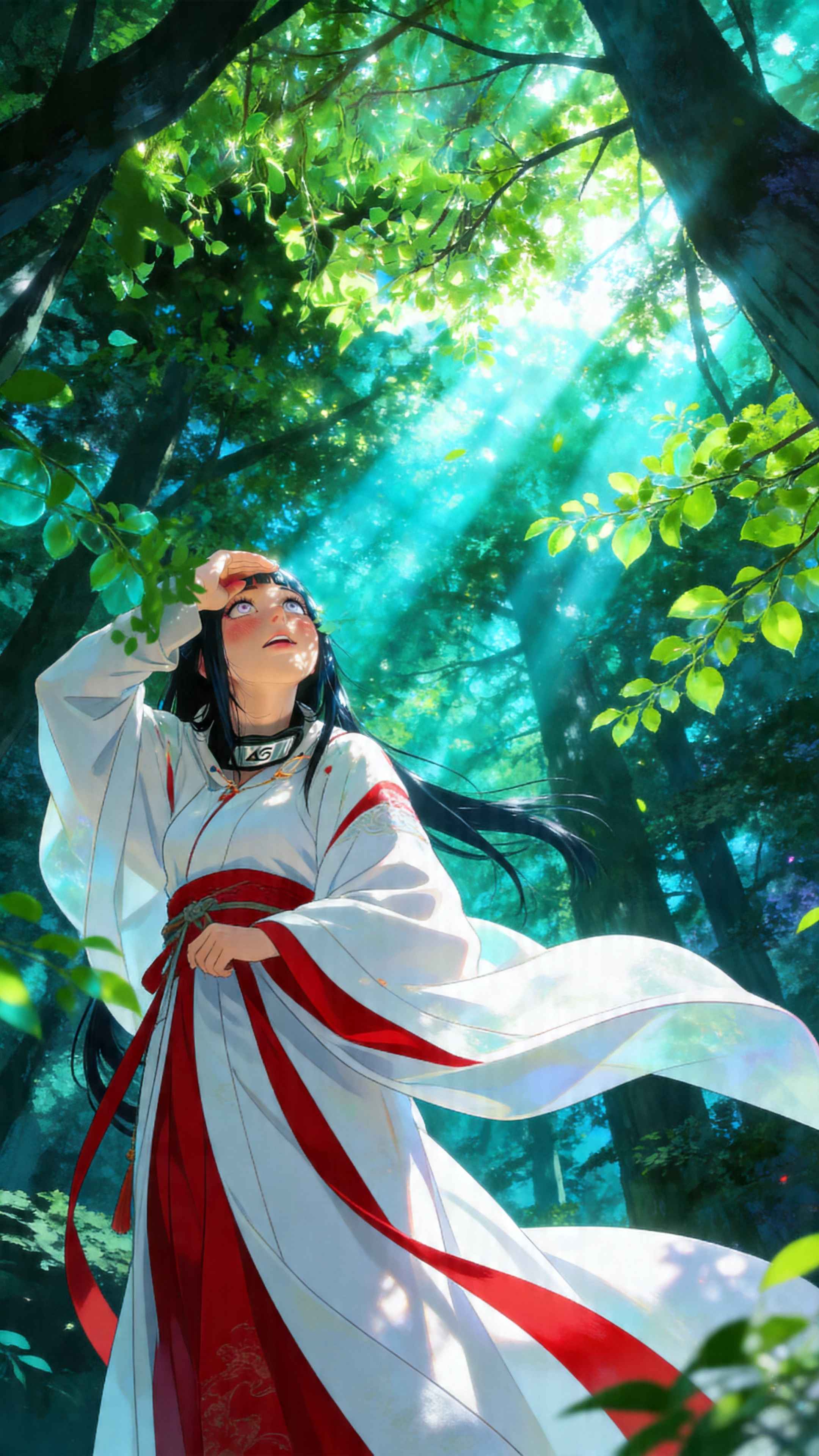 Hinata Hyuga Forest Scene - 4K Wallpapers