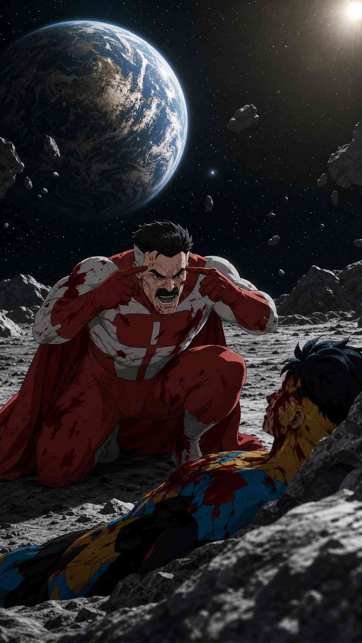 Omni-Man Think Mark Scene - 4K Phone Wallpaper