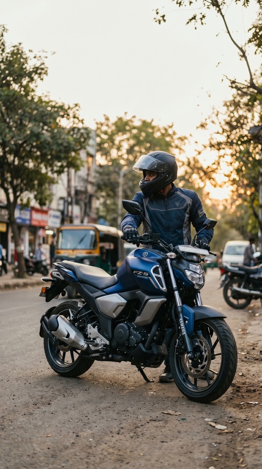 Yamaha FZ Blue Flex Cinematic Street - 4K Wallpaper