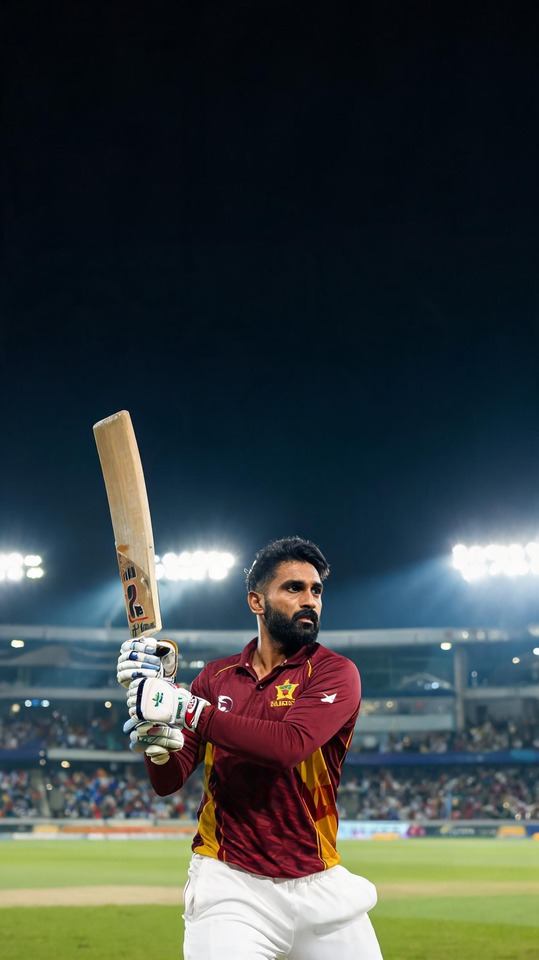 Sikandar Raza Zimbabwe T20I Captain - 4K Cricket Wallpaper