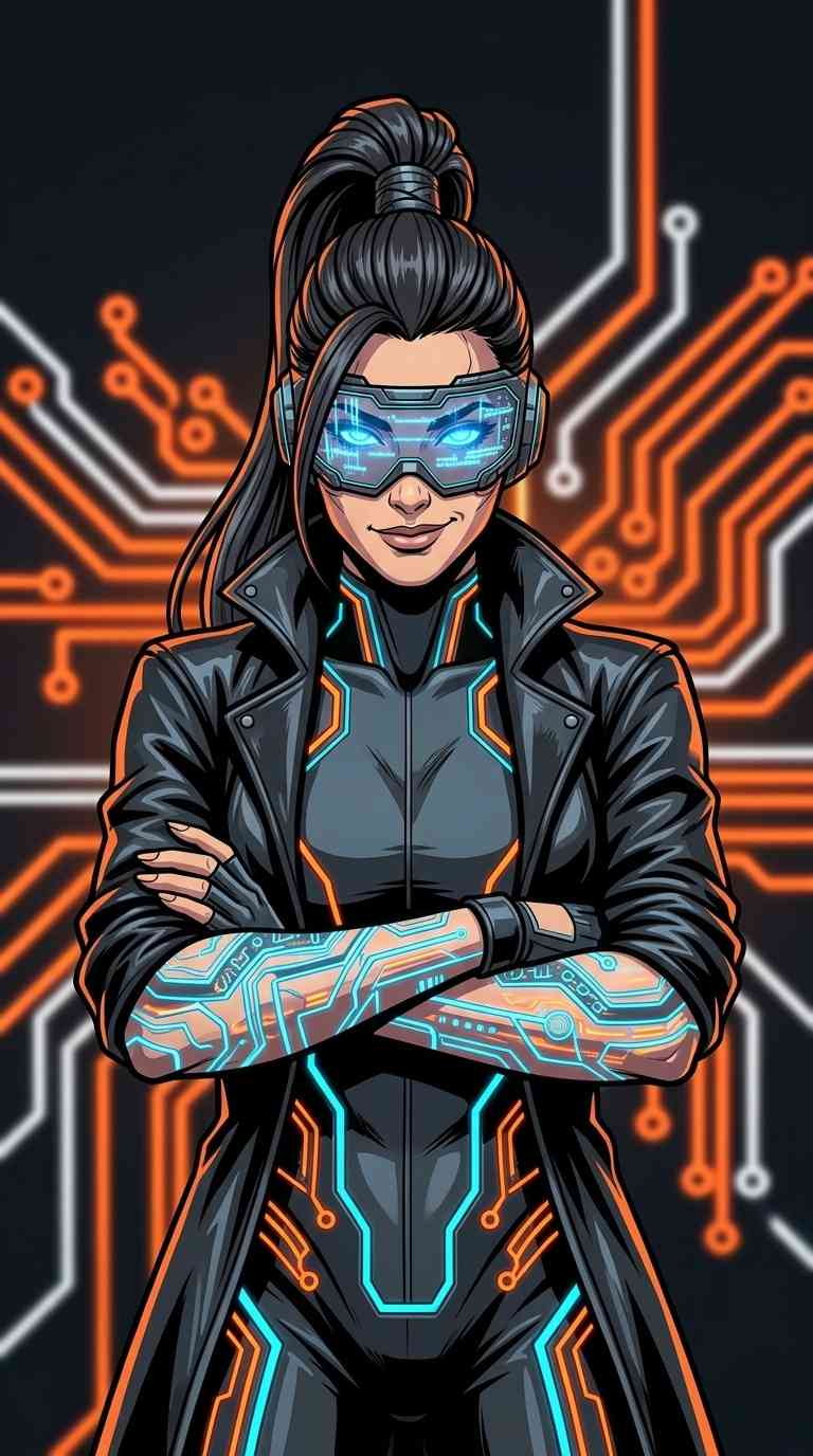 Femme Cyberpunk Futuriste - Arrière-plan 4K
