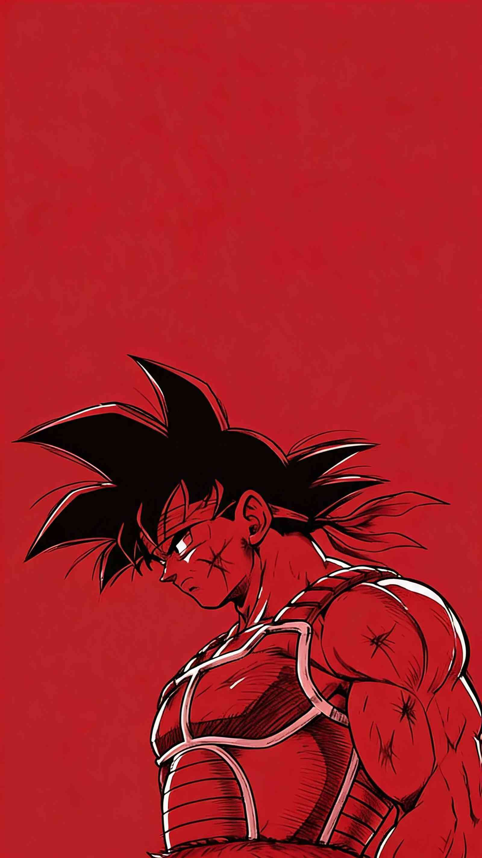 Bardock Dragon Ball Rote 4K Handy-Hintergrund