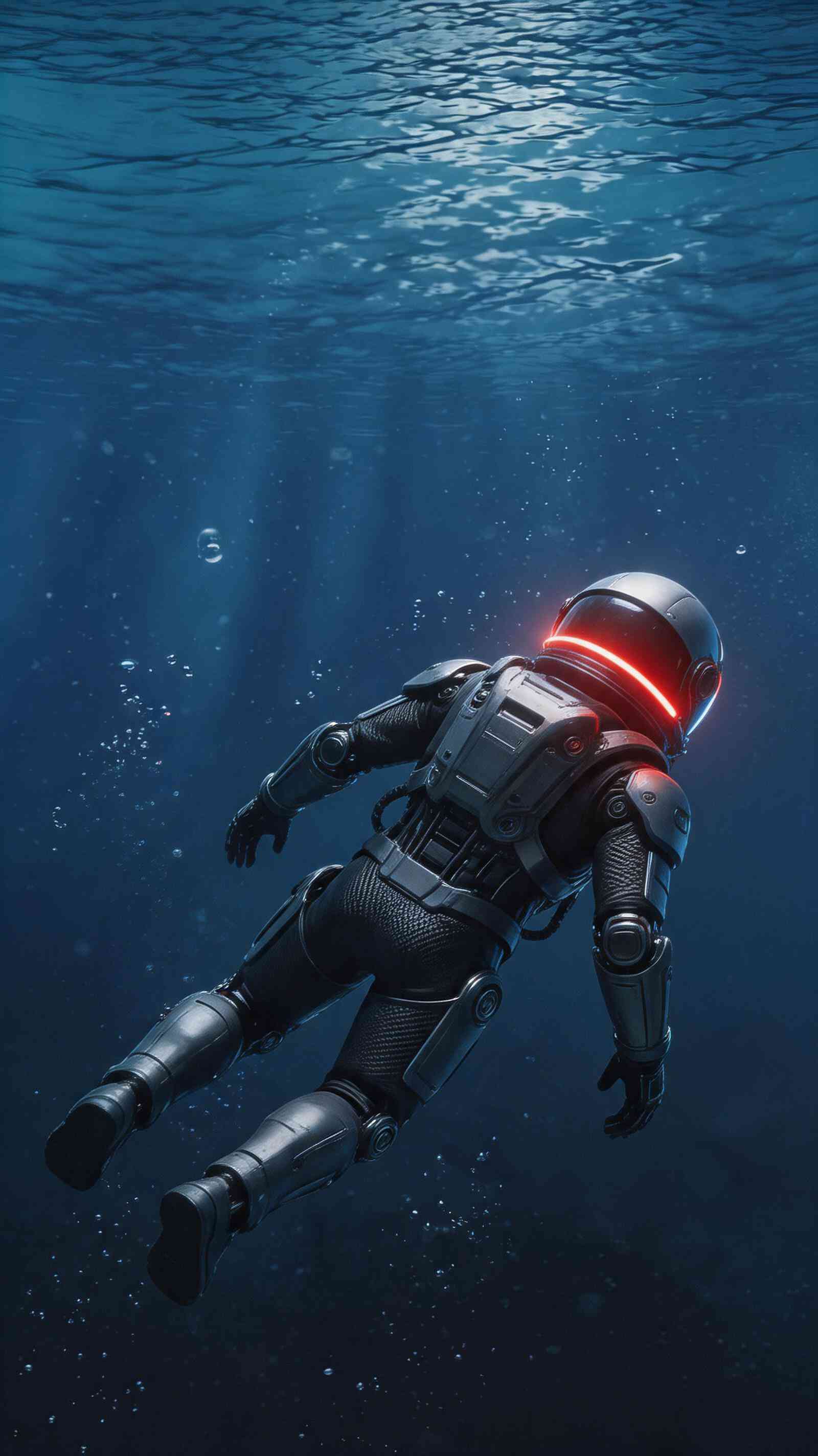 Futuristic Deep Sea Astronaut - 4K Wallpaper