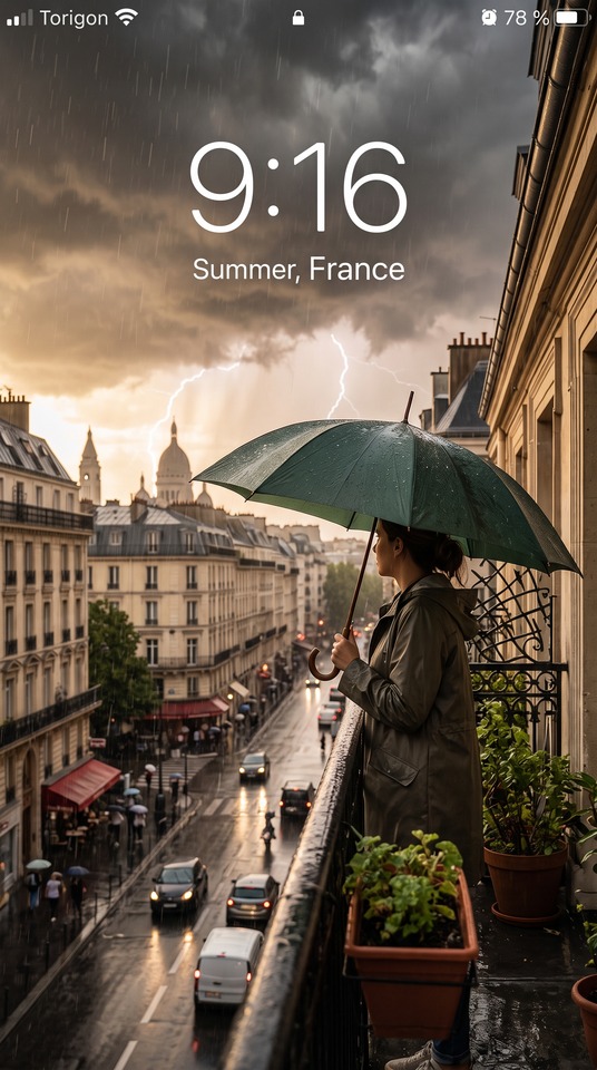 Meteo Storm over Paris - 4K Phone Background