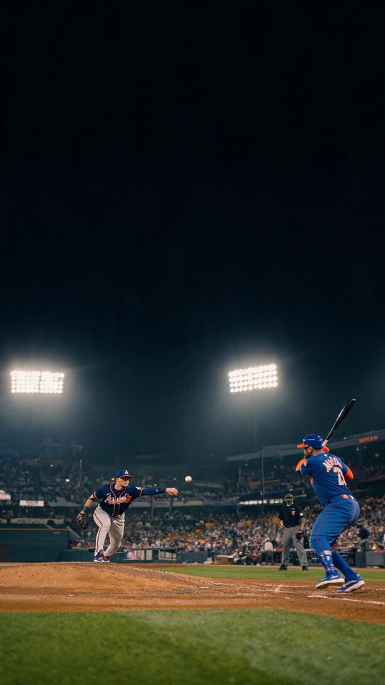 Braves vs Mets MLB Action - 4K Phone Wallpaper
