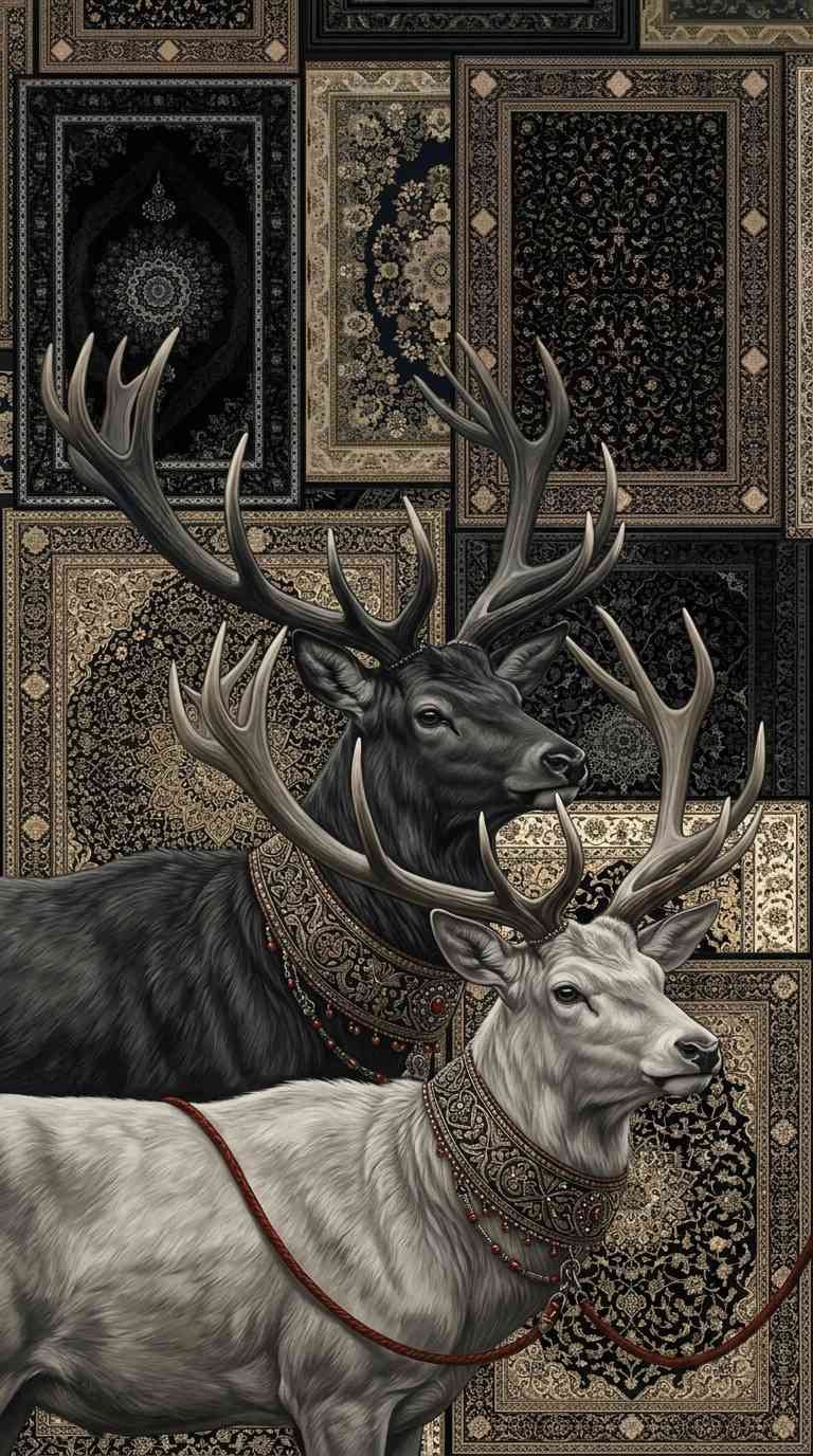 Regal Black and White Deer - 4K Aesthetic Backgrounds