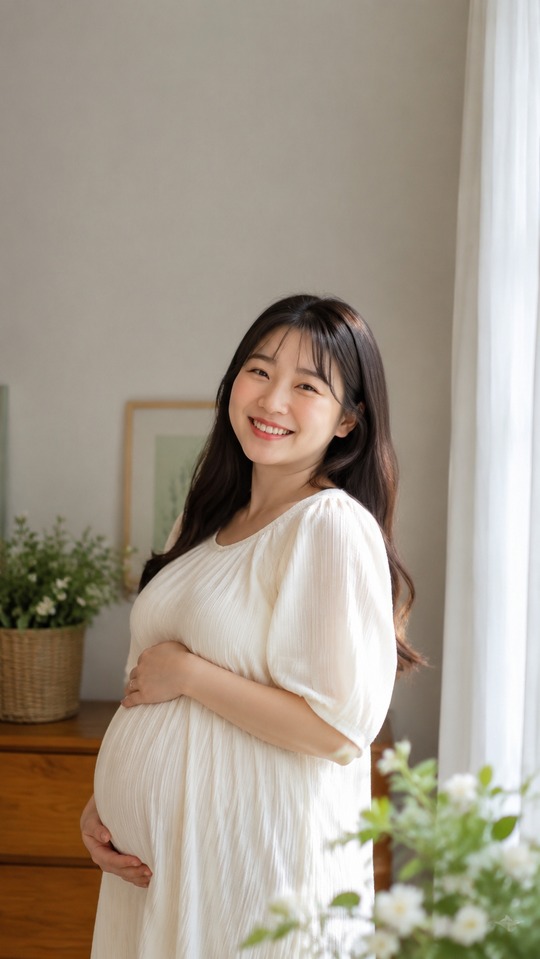 Kim Seung-hye Retrato de Maternidad - Fondo 4K