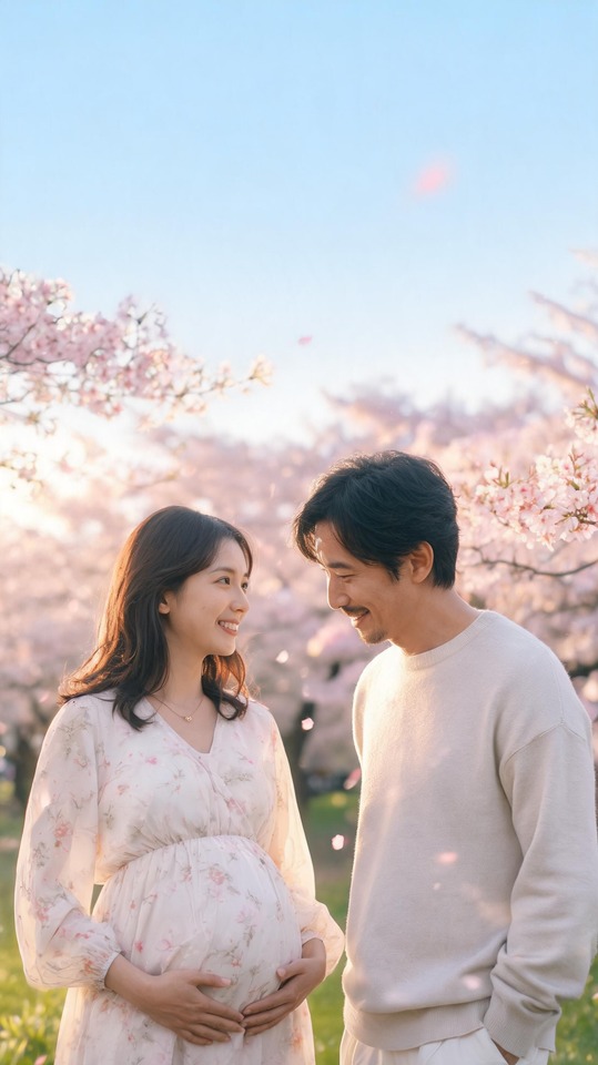 에모토 토키오 & 사토 호나미 벚꽃 4K 배경화면