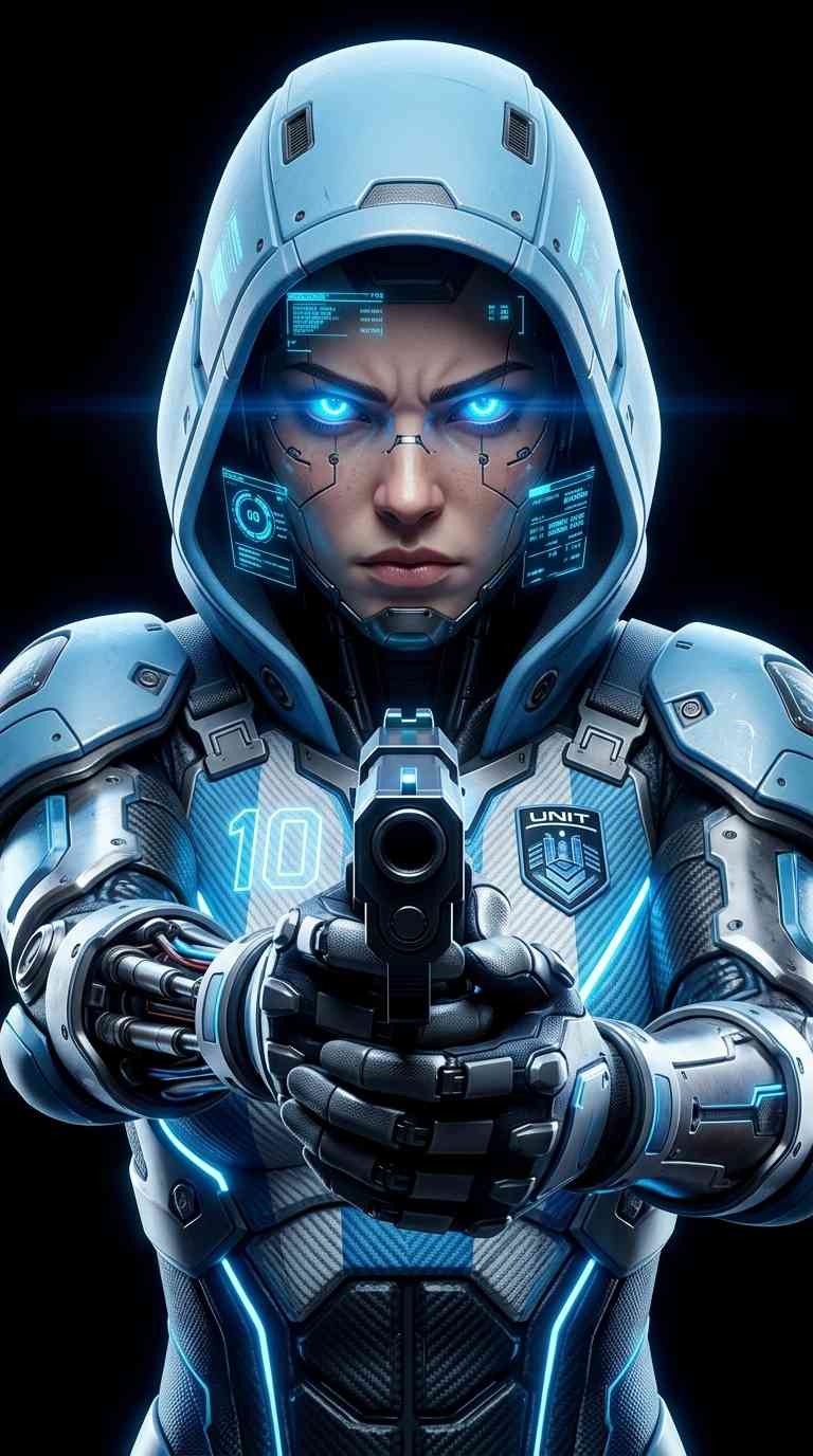 Soldado Cyberpunk Femenina - Fondos HD 4K