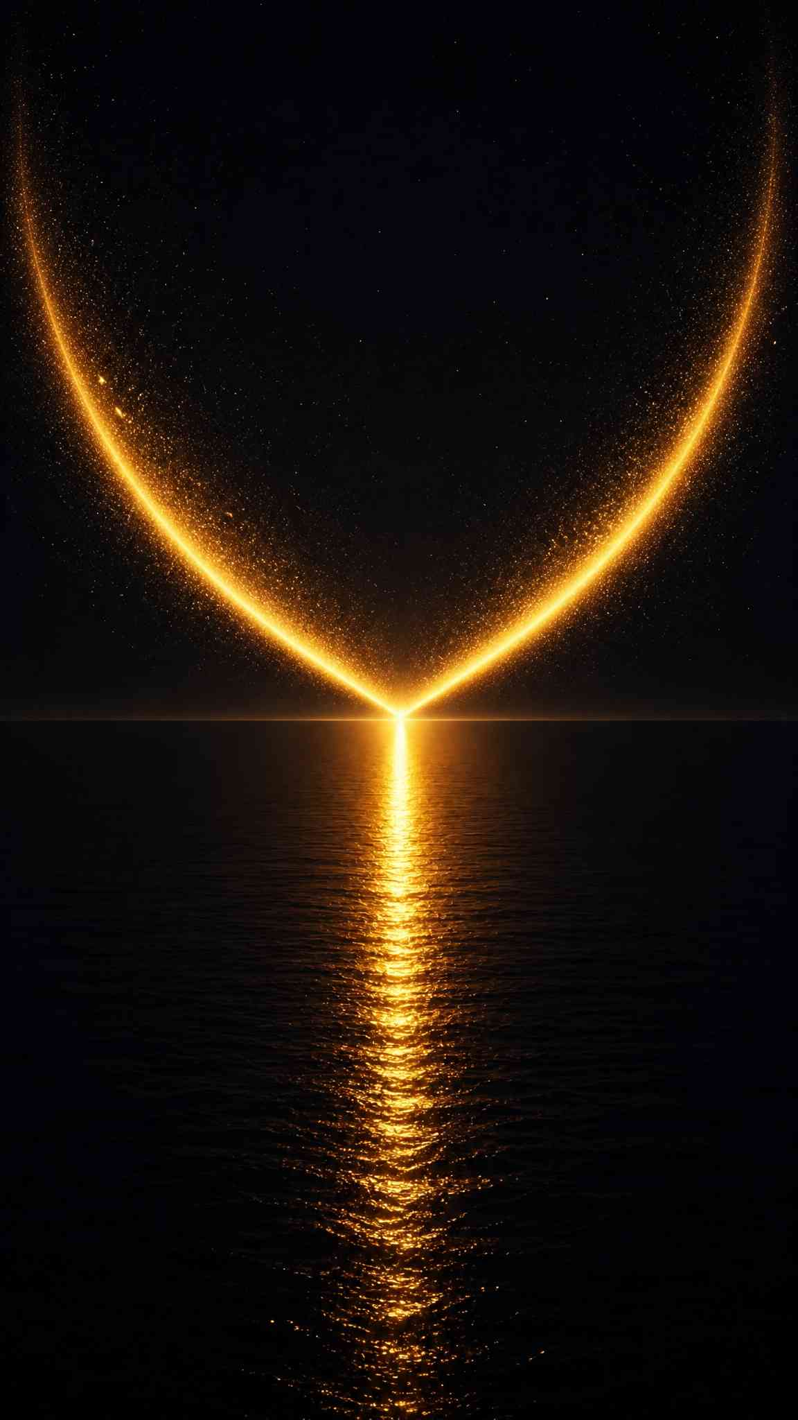Goldener Lichtbogen Reflexion - 4K Hintergrundbild